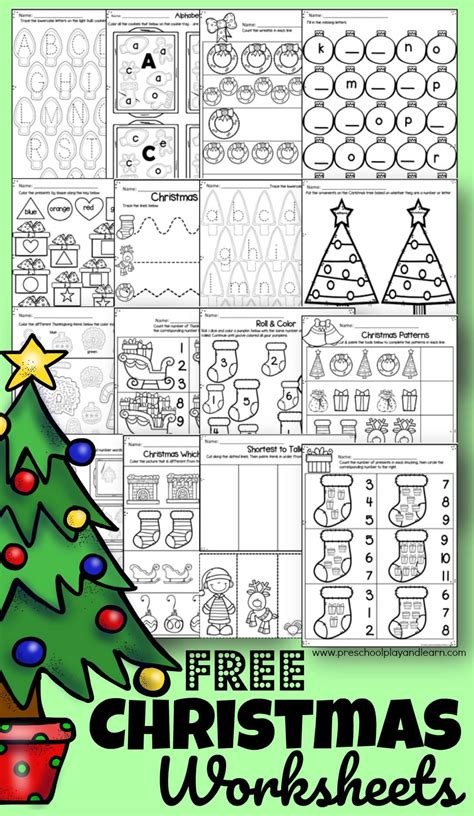 christmas worksheets  preschool