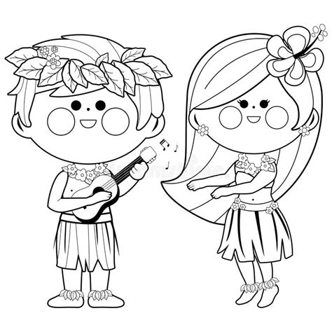 coloring pages hula girl