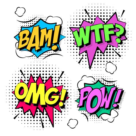 comic sound effects vector art icons  graphics