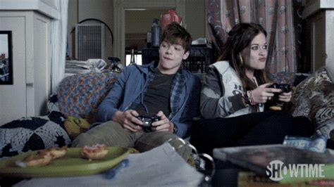 season 1 watching tv by shameless find and share on giphy