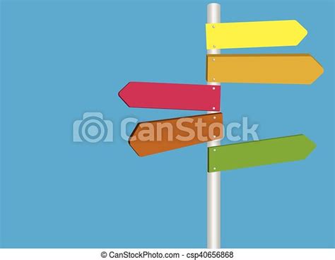 blank multi directional road sign blank colored multi directional road