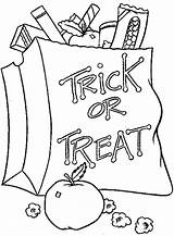 Halloween Coloring Candy Treat Trick Pages Bag Kids Printable Print Adults Getcolorings Corn Candies Size Color Getdrawings Button Using sketch template
