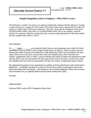 fmla letter  employee fill  sign printable template