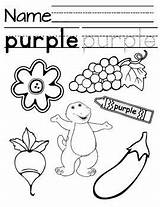 Purple Coloring Tracing Color Preschool Activities Kindergarten Activity Sheets Literacy Worksheets Pages Objects Word Pre Trace Colors Learning Choose Board sketch template