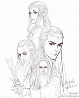 Anneaux Seigneur Coloriage Galadriel Gandalf Elrond Saruman Danieguto sketch template