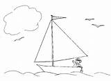 Boat Coloring Sailboat Pages Boats Applique Pattern sketch template