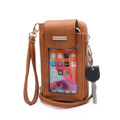 poppy womens cell phone purse wristlet wallet faux leather mini crossbody shoulder bag credit