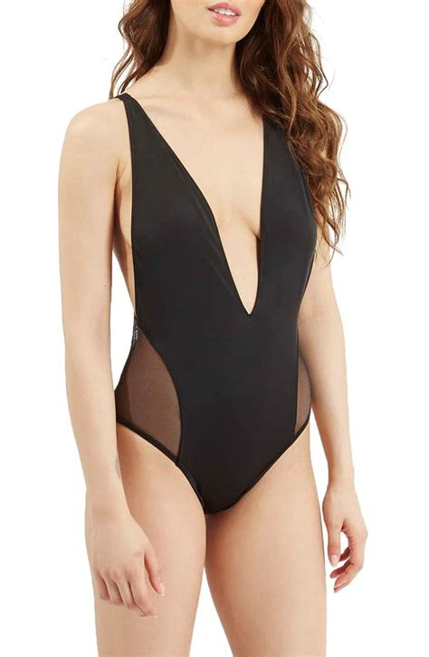 plunging mesh inset one piece swimsuit 40 sexy swimsuits popsugar love and sex photo 34