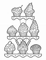 Printable Muffins Colouring Museprintables Kids sketch template