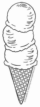 Ice Cream Coloring Cone Printable Cones Template Tuesday Cupcake Stencils sketch template