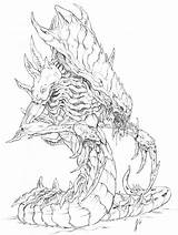 Starcraft Sample Fantasy Zerg Deviantart Concept Alien sketch template