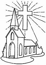 Church Coloring Pages Cross Drawing Simple Building Shining Color Print Printable Inside Template Helpers Getcolorings Getdrawings Templates Comments sketch template
