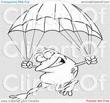Clip Parachuting Frog Outline Illustration Cartoon Rf Royalty Toonaday sketch template