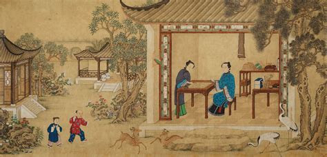painting   ladies playing weiqi qing dynasty  century christies