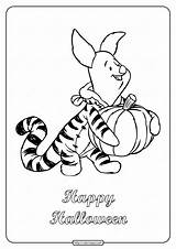 Coloring Halloween Pages Piglet Happy sketch template