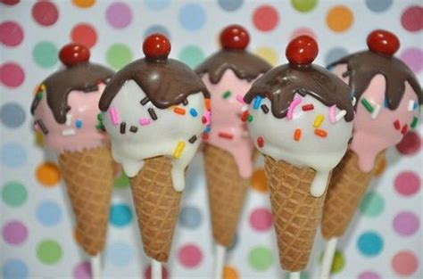 Cake Pops Ice Crem Cones Cake Pops Kawaii Food Blog These