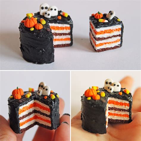 mini halloween cake   polymer clay cm  cm  cm rcraftytrolls