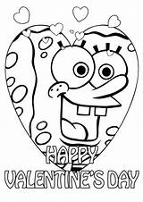 Coloring Valentine Valentines Pages Spongebob Kids Print Printable Boys Sheets St Color Colouring Cartoon Adult Maatjes Visit Bestcoloringpagesforkids February Heart sketch template