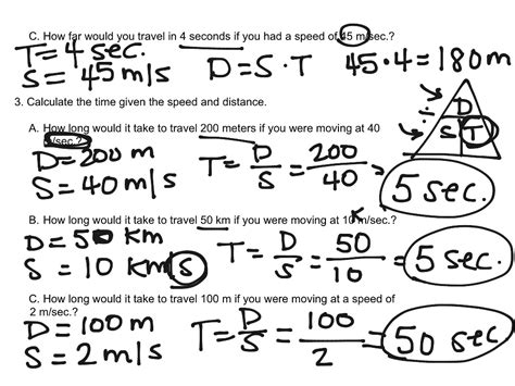 calculating speed practice problems answers science kinematics