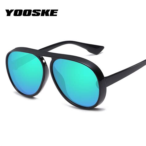Yooske Oversized Sunglasses Men Retro Brand Designer