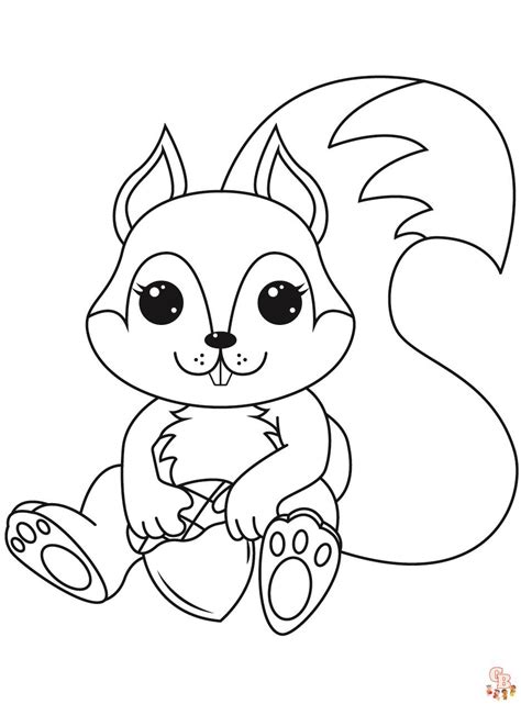 cute squirrel coloring pages  printable  easy  color