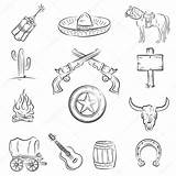 Wild West Vector Badge Western Collection Set Coloring Sheriff Stock Wi Stylish Theme Illustration Pages Bullock Illustrations Cart Depositphotos Clip sketch template