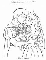 Princess Wedding Coloring Disney Prince Pages Sleeping Beauty Belle Wishes Printable Princesses Phillip Template Charming Their sketch template