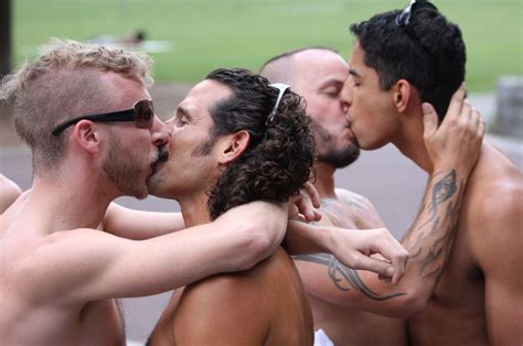 gay men kissing in public collage porn video