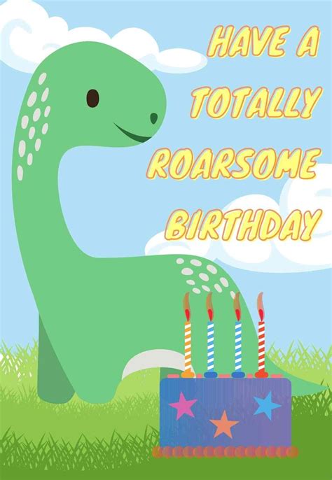 printable dinosaur birthday card