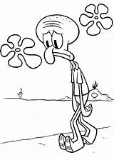 Coloring Sad Squidward Pages Spongebob Tentacles Face Cartoon Print Printable Colouring Kids Clipart Easy Characters Color Drawing Sandy Draw Fastseoguru sketch template