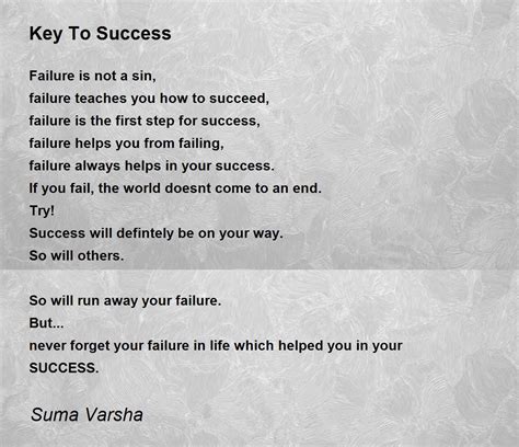 key  success poem  suma varsha poem hunter