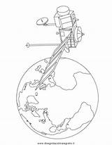 Satellite Spazio Spaziali Navicelle Fantascienza Orbiting sketch template