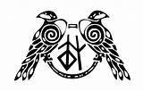 Viking Huginn Muninn Runes Norse Raben Wikinger Keltische Hugin Munin Nordische Odins Cuervo Rune Runen Runas Och Vikingos Pixshark Grabado sketch template