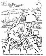 Coloring Ww2 American Pages Soldiers Template Veterans Soldier sketch template