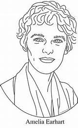 Amelia Earhart Coloring Clip Poster Realistic Line Preview sketch template