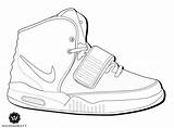 Coloring Nike Shoes Pages Yeezy sketch template