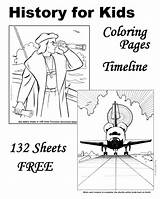 History Coloring Kids Timeline American Pages Printable Explorers Color Early States United People Events Presidents Revolution Shaped British Raisingourkids War sketch template