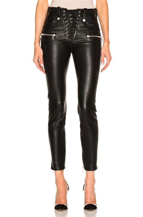 unravel lace front skinny leather pants in black lyst