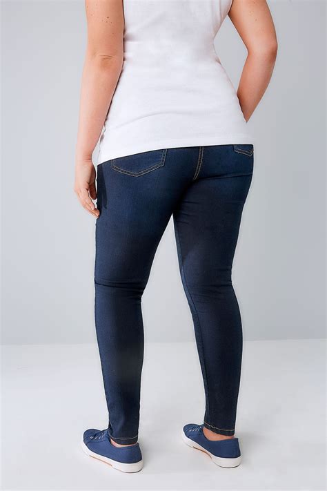 indigo super dehnbare skinny jeans in großen größen 44 64