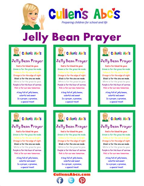 jelly bean prayer printable printable templates