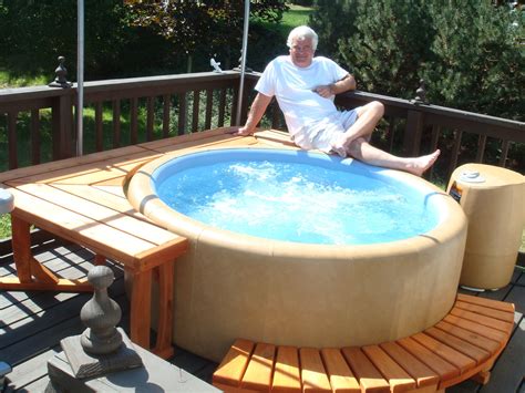 A T220 Softub With Part Of Our Square Cedar Surround