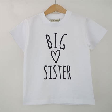 Big Sister Heart Announcement T Shirt By Rocket And Rose
