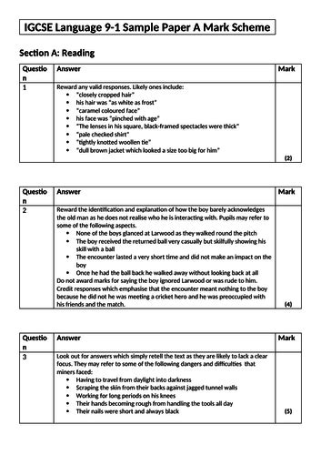 edexcel igcse english language sample exam paper teaching resources