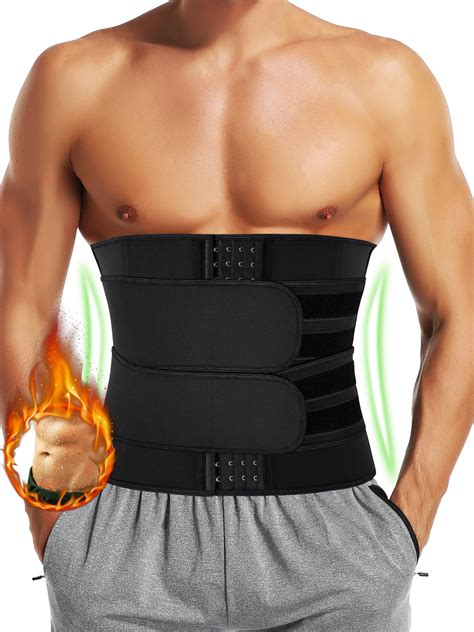 qric mens waist trainer sauna workout waist trimmer belt wide men