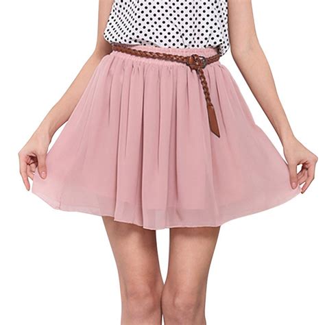 summer women skirt plus size fashion candy color sexy mini chiffon