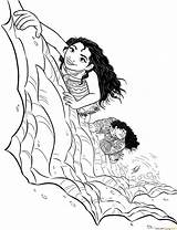 Maui Pages Moana Coloring Online Climbing Color sketch template