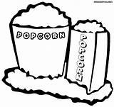 Popcorn Coloring Pages Food sketch template