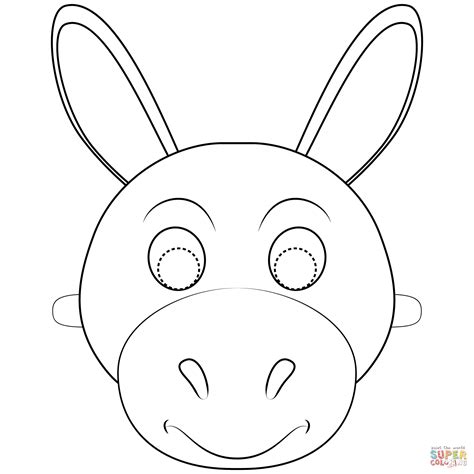 donkey mask coloring page  printable coloring pages