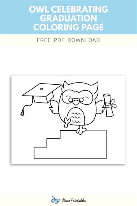 owl celebrating graduation coloring page coloring pages color