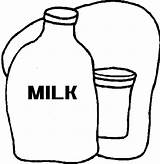 Milk Outline Bottle Clipart Coloring sketch template